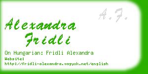 alexandra fridli business card